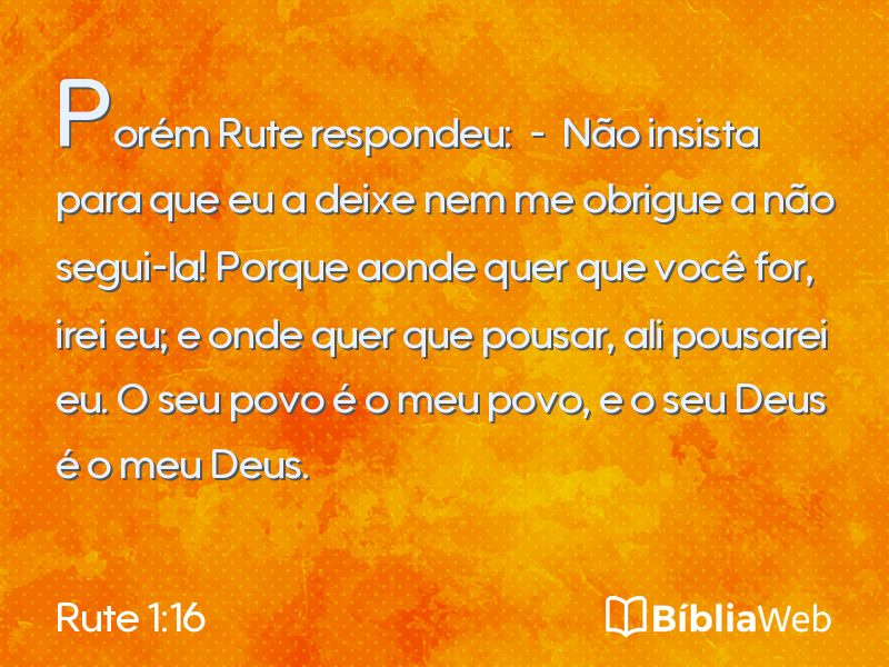 Rute 1:16 em imagem para compartilhar
