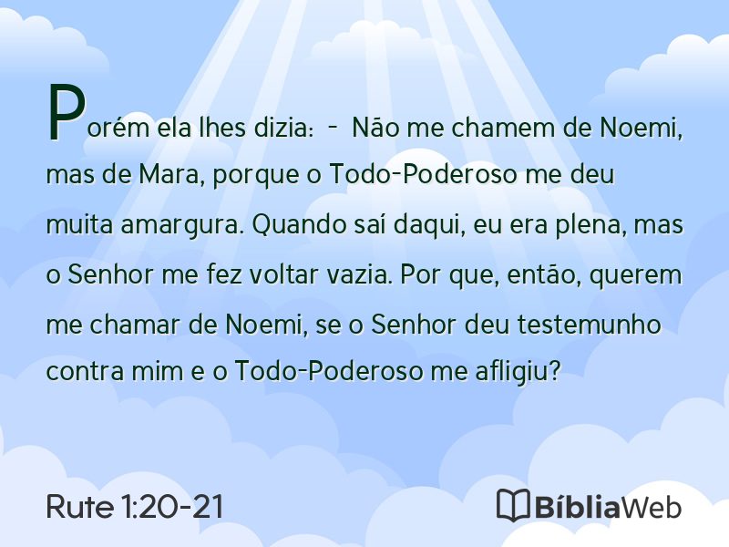 Rute 1:20-21 em imagem para compartilhar