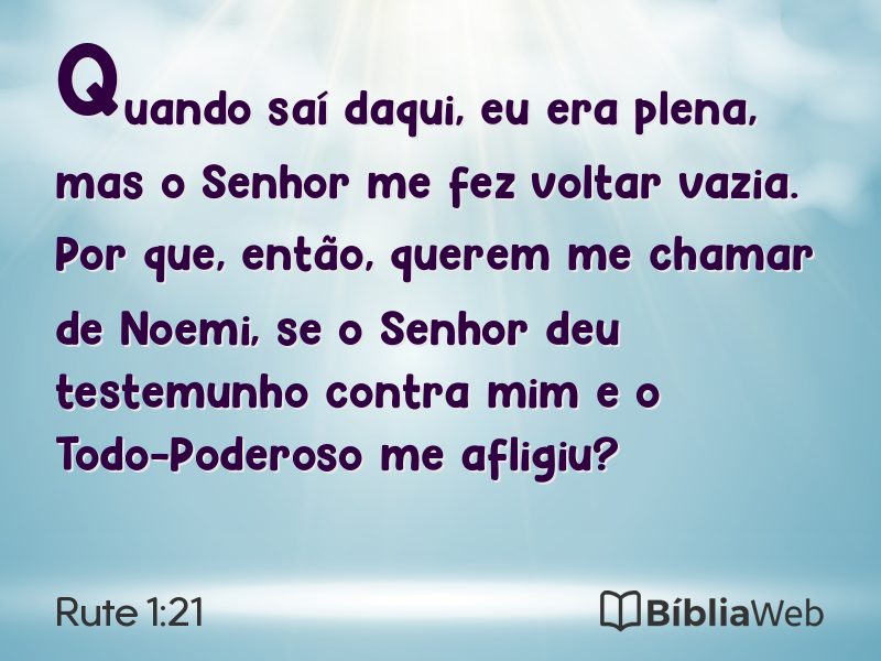 Rute 1:21 em imagem para compartilhar