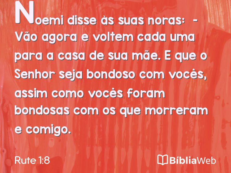Rute 1:8 em imagem para compartilhar
