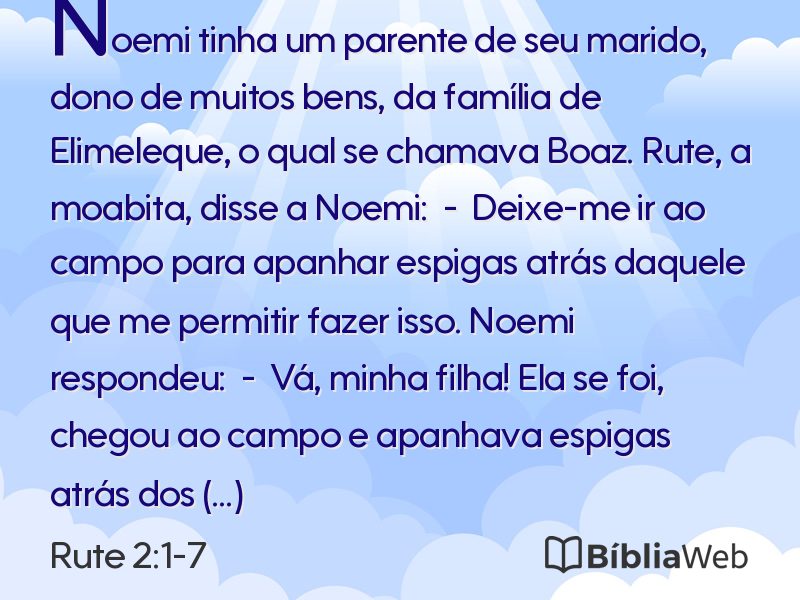 Rute 2:1-7 em imagem para compartilhar
