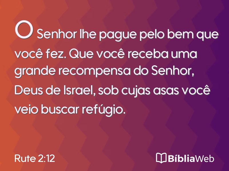 Rute 2:12 em imagem para compartilhar