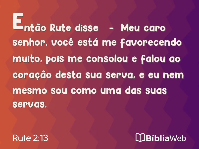 Rute 2:13 em imagem para compartilhar