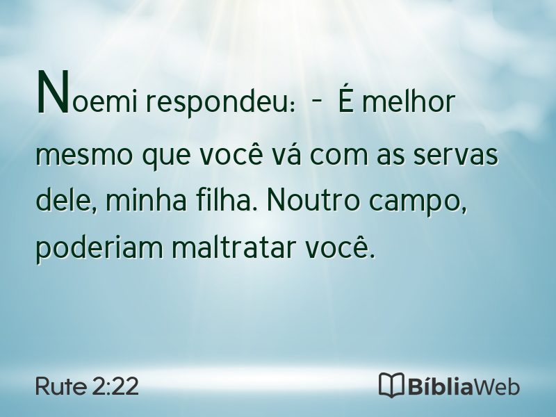 Rute 2:22 em imagem para compartilhar