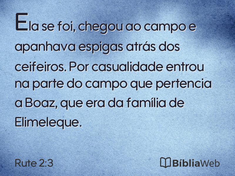 Rute 2:3 em imagem para compartilhar