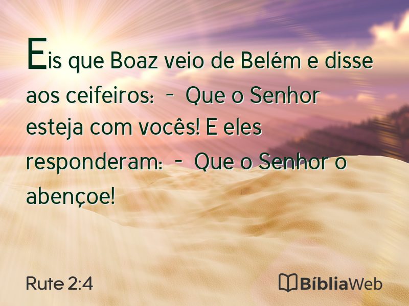 Rute 2:4 em imagem para compartilhar
