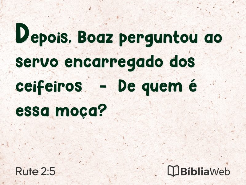 Rute 2:5 em imagem para compartilhar