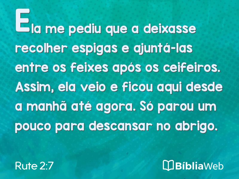 Rute 2:7 em imagem para compartilhar
