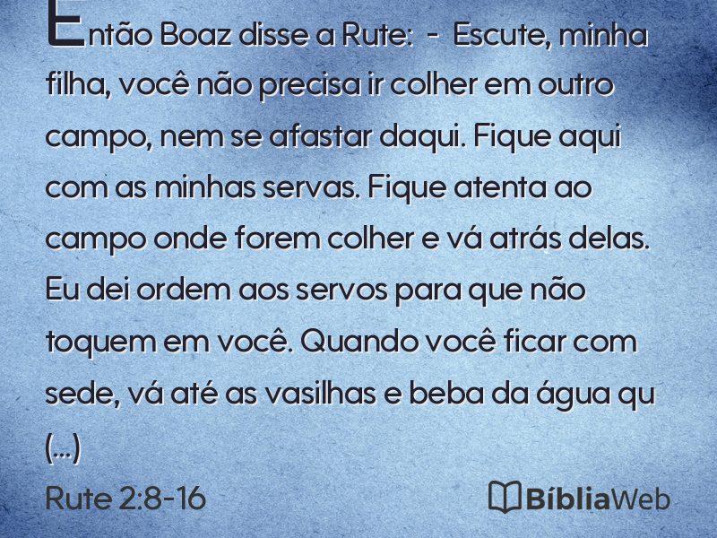 Rute 2:8-16 em imagem para compartilhar