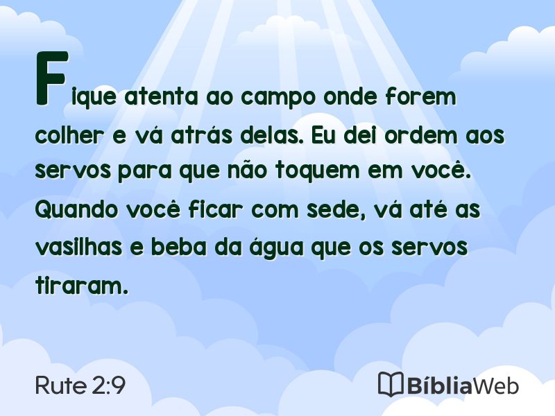 Rute 2:9 em imagem para compartilhar