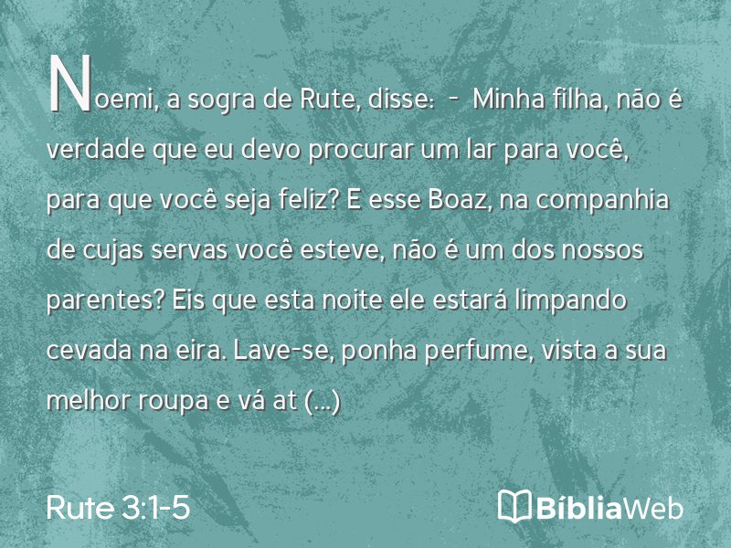 Rute 3:1-5 em imagem para compartilhar