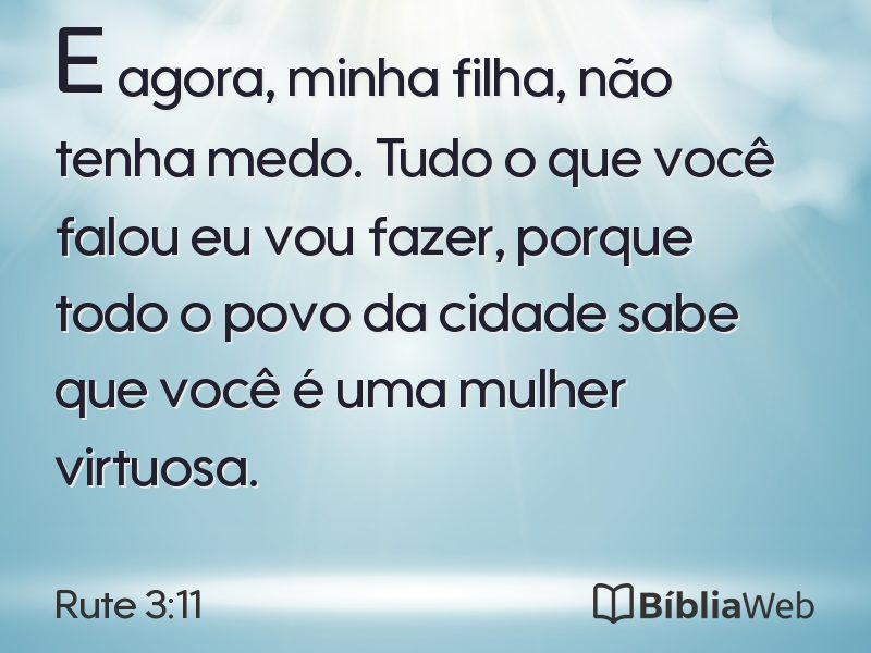 Rute 3:11 em imagem para compartilhar