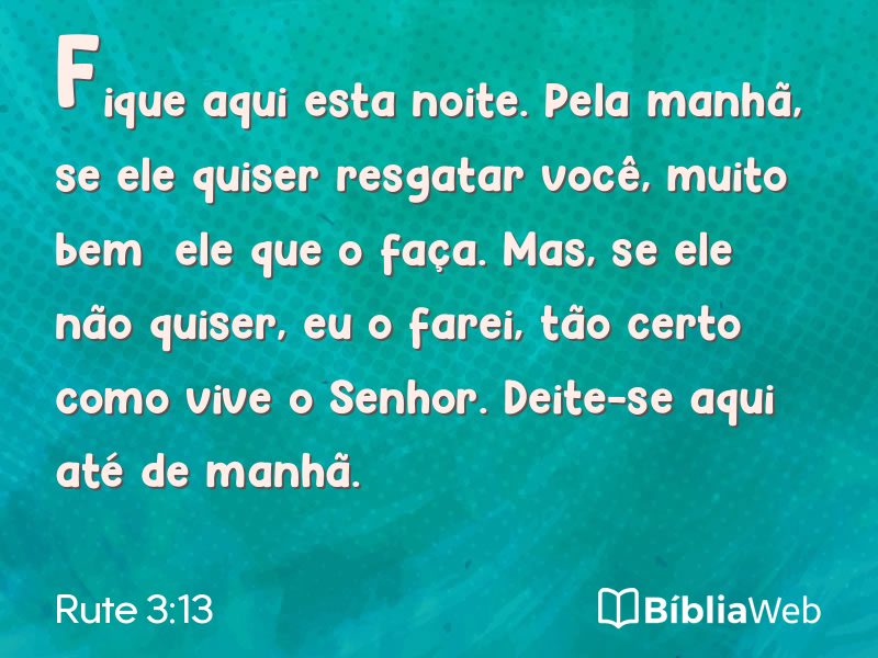 Rute 3:13 em imagem para compartilhar