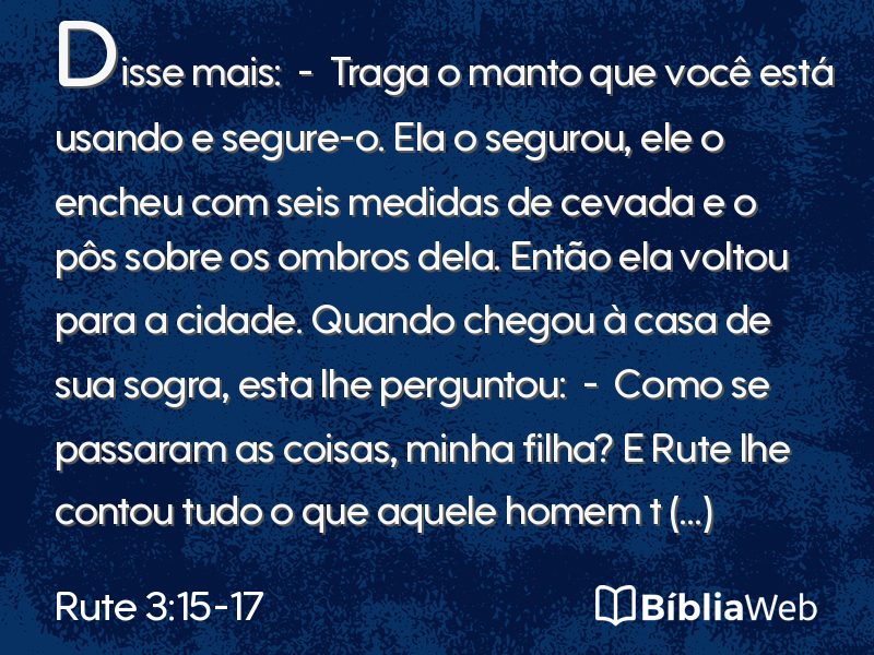 Rute 3:15-17 em imagem para compartilhar