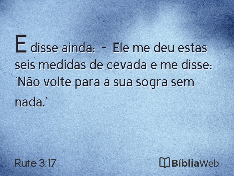 Rute 3:17 em imagem para compartilhar