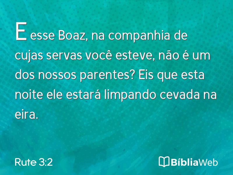Rute 3:2 em imagem para compartilhar