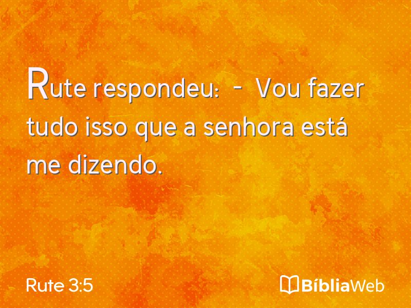 Rute 3:5 em imagem para compartilhar
