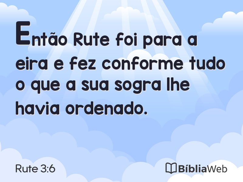 Rute 3:6 em imagem para compartilhar