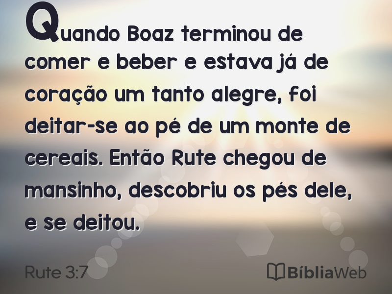 Rute 3:7 em imagem para compartilhar