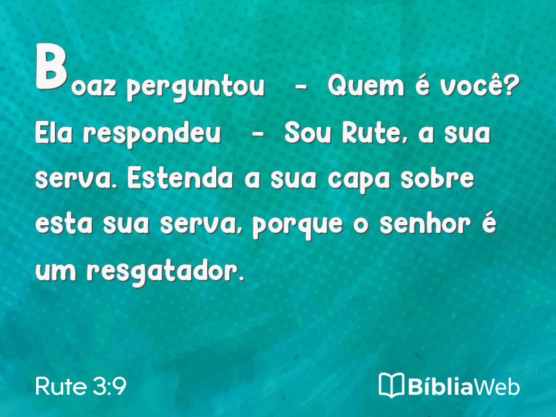 Rute 3:9 em imagem para compartilhar