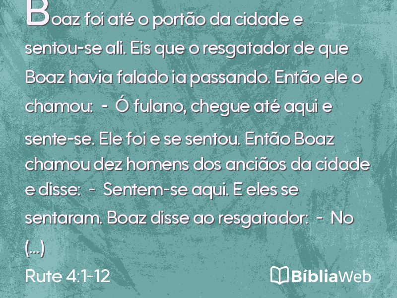 Rute 4:1-12 em imagem para compartilhar