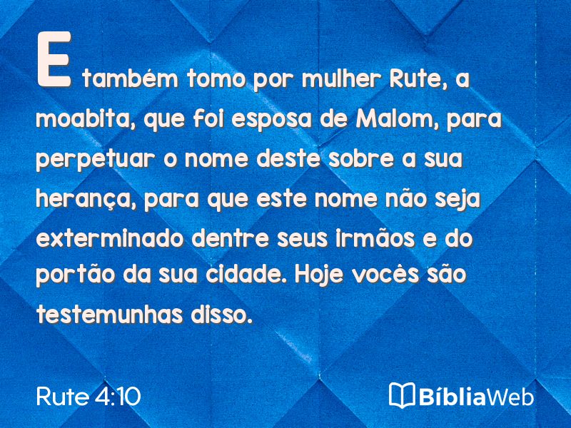 Rute 4:10 em imagem para compartilhar