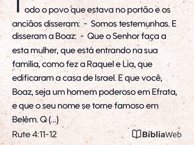 Rute 4:11-12 em imagem para compartilhar