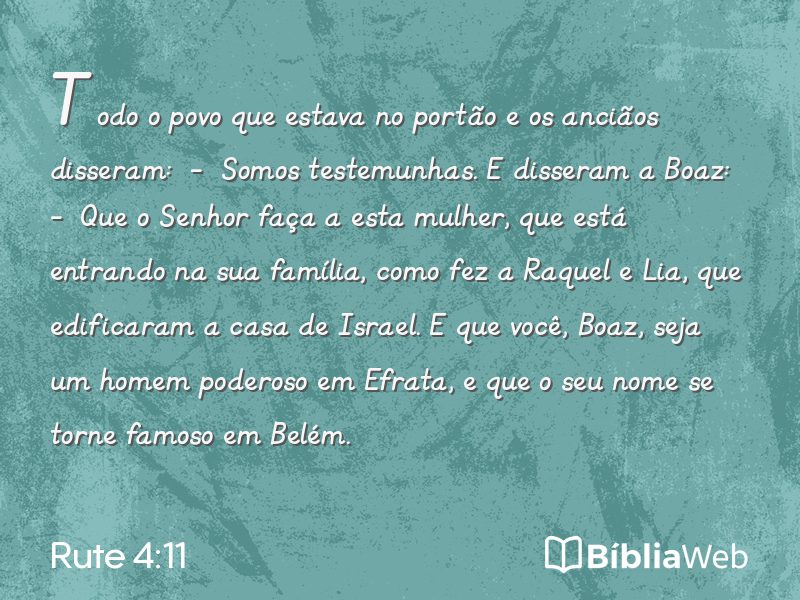 Rute 4:11 em imagem para compartilhar