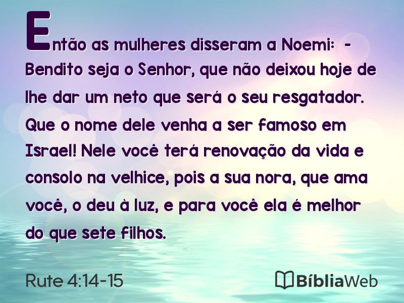 Rute 4:14-15 em imagem para compartilhar
