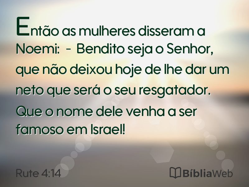 Rute 4:14 em imagem para compartilhar