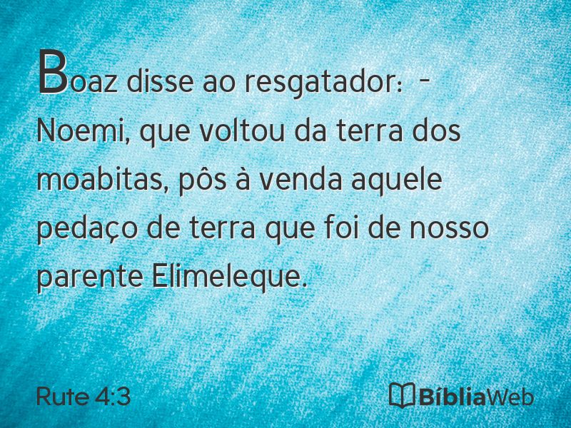 Rute 4:3 em imagem para compartilhar