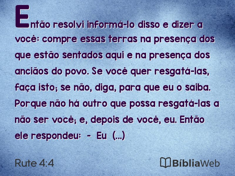Rute 4:4 em imagem para compartilhar