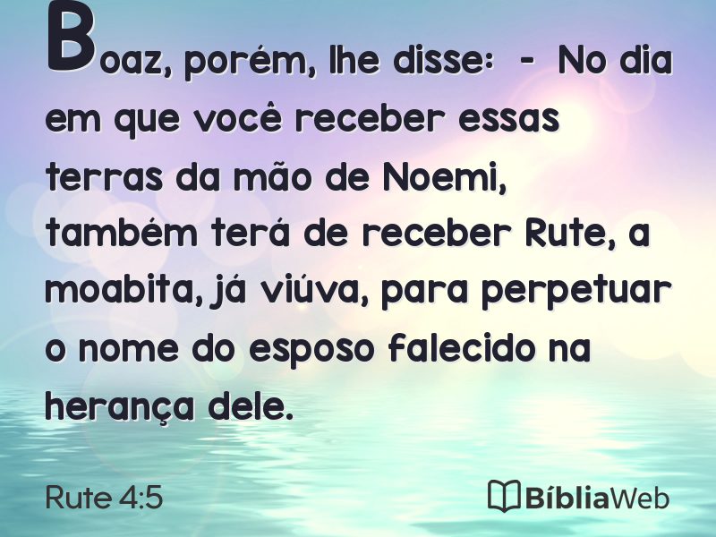 Rute 4:5 em imagem para compartilhar