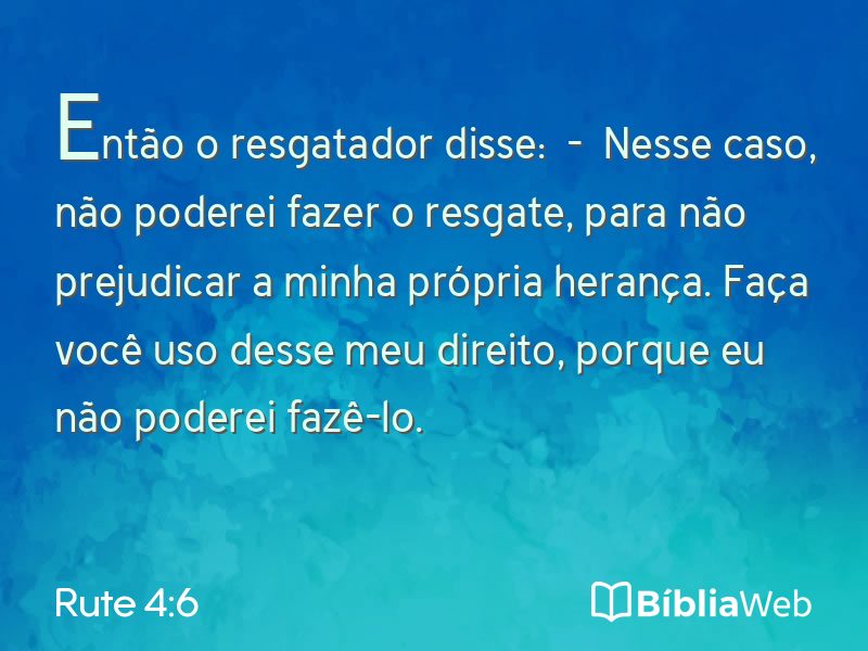 Rute 4:6 em imagem para compartilhar