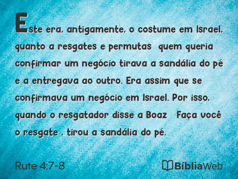 Rute 4:7-8 em imagem para compartilhar