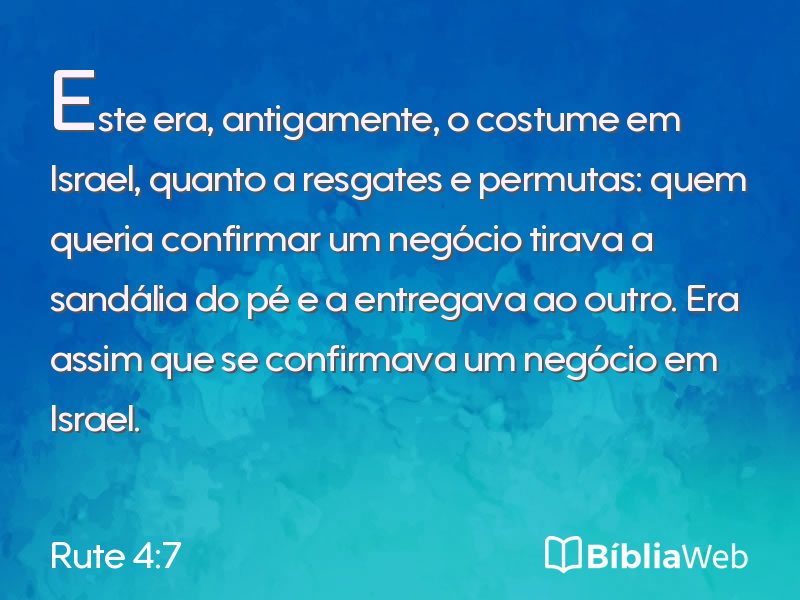 Rute 4:7 em imagem para compartilhar