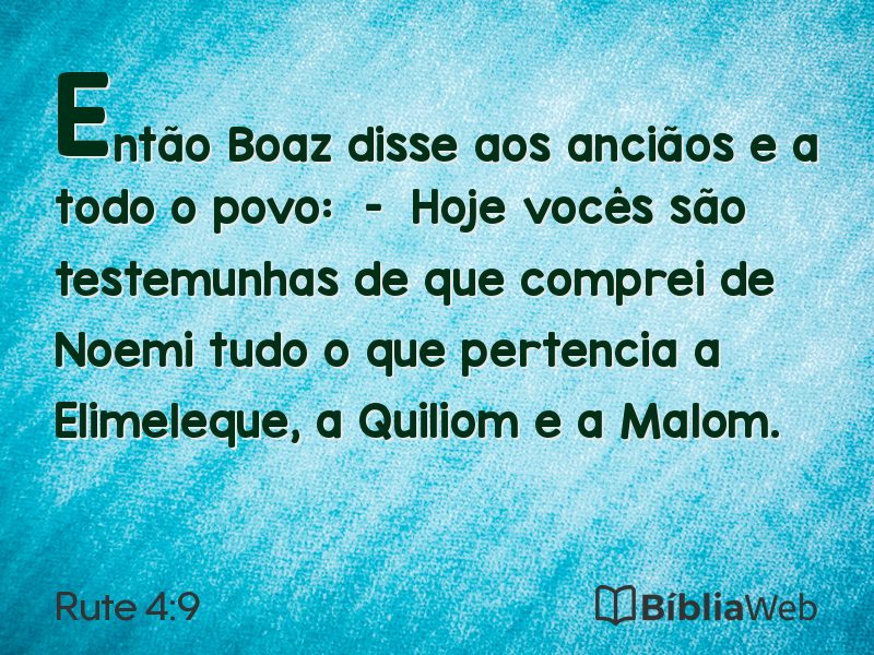 Rute 4:9 em imagem para compartilhar