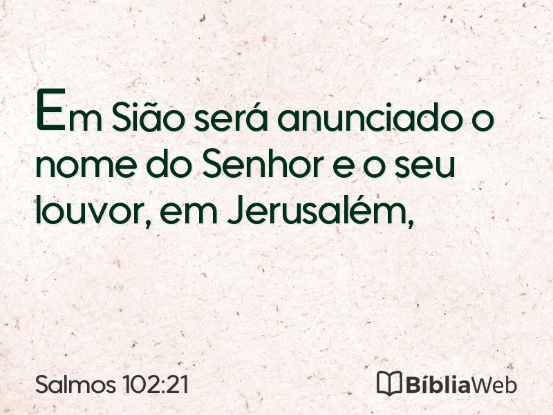 Salmos 102:21 em imagem para compartilhar