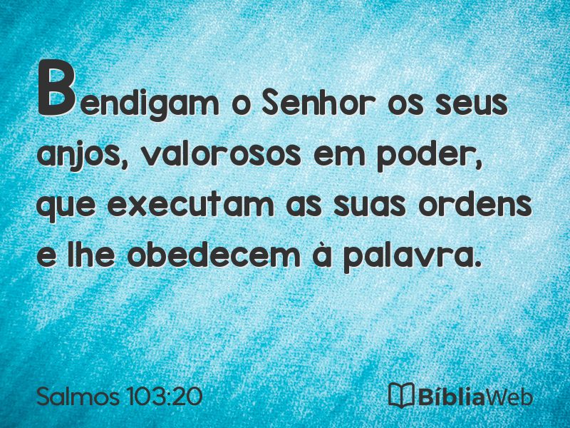 Salmos 103:20 em imagem para compartilhar