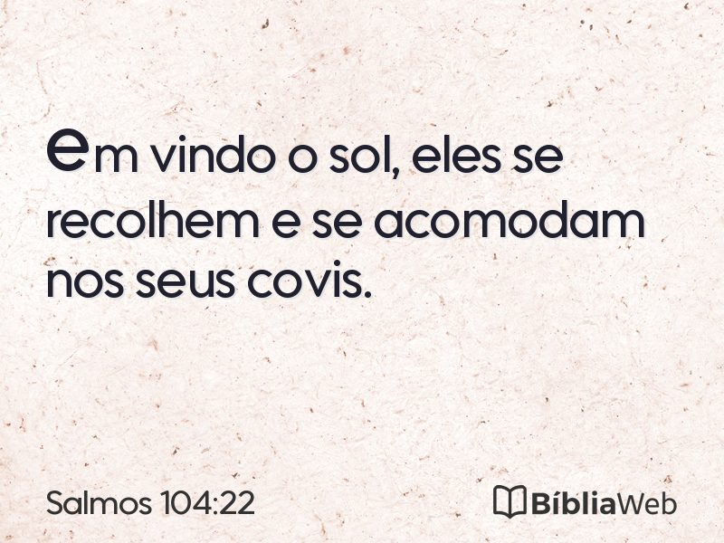 Salmos 104:22 em imagem para compartilhar