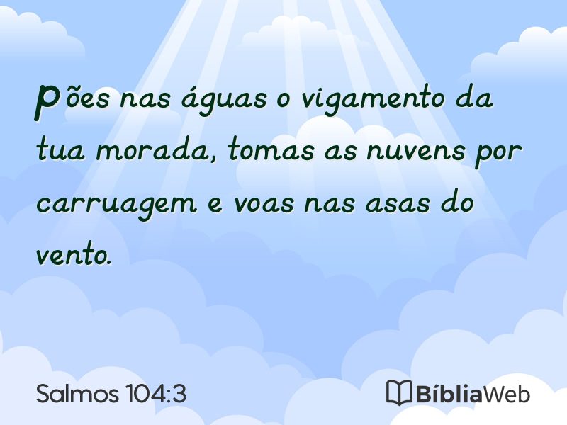 Salmos 104:3 em imagem para compartilhar