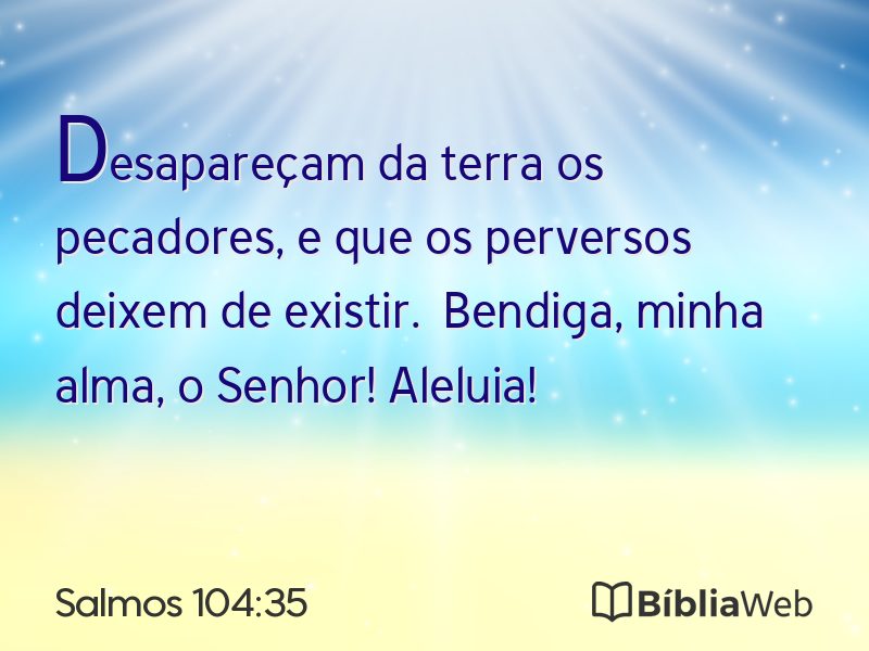 Salmos 104:35 em imagem para compartilhar