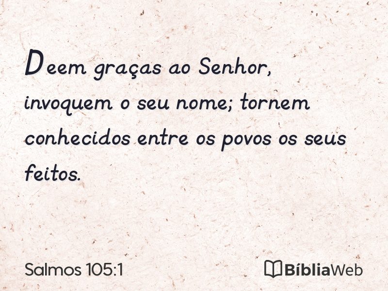 Salmos 105:1 em imagem para compartilhar