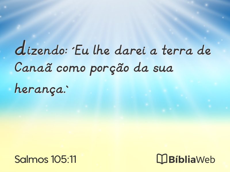Salmos 105:11 em imagem para compartilhar