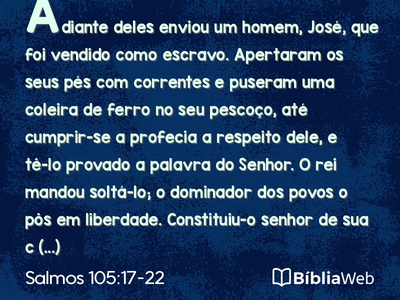 Salmos 105:17-22 em imagem para compartilhar