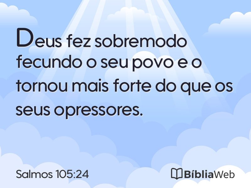 Salmos 105:24 em imagem para compartilhar