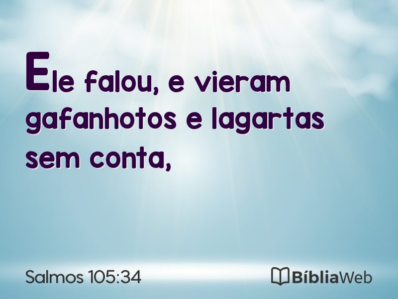 Salmos 105:34 em imagem para compartilhar