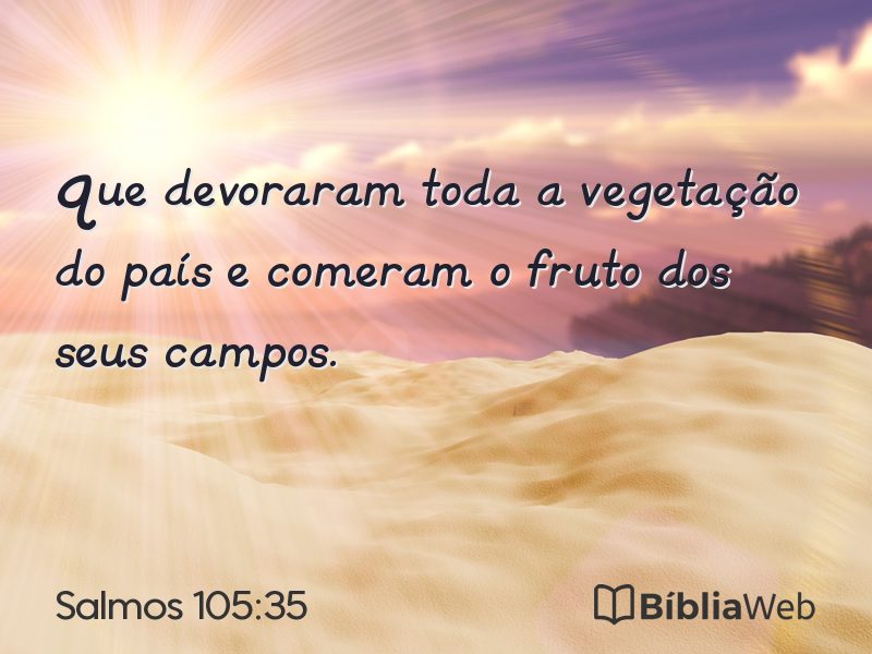 Salmos 105:35 em imagem para compartilhar