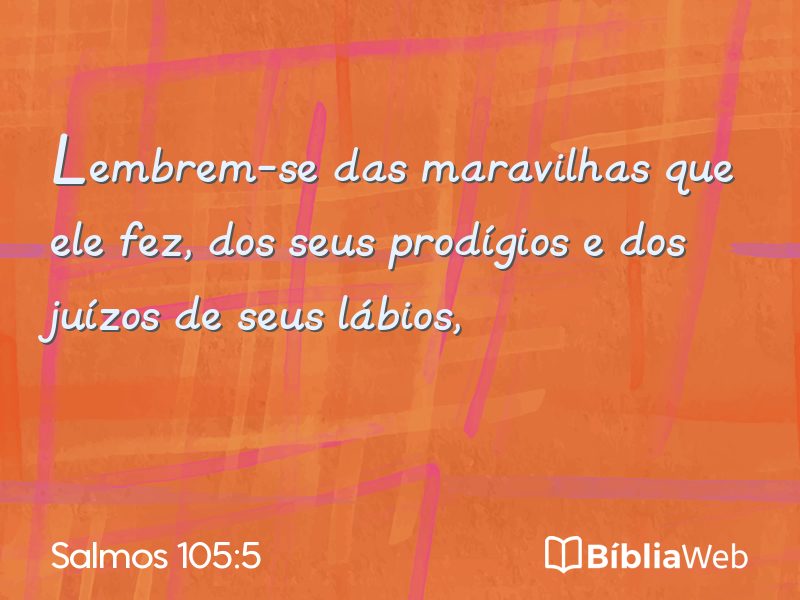 Salmos 105:5 em imagem para compartilhar
