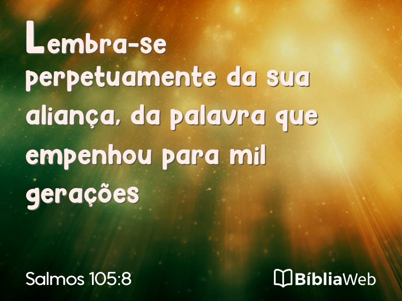 Salmos 105:8 em imagem para compartilhar